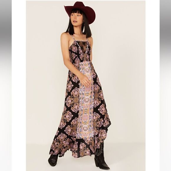NWT Free People That Moment Floral Maxi Dress Ruffle tiered at hem - Picture 8 of 12